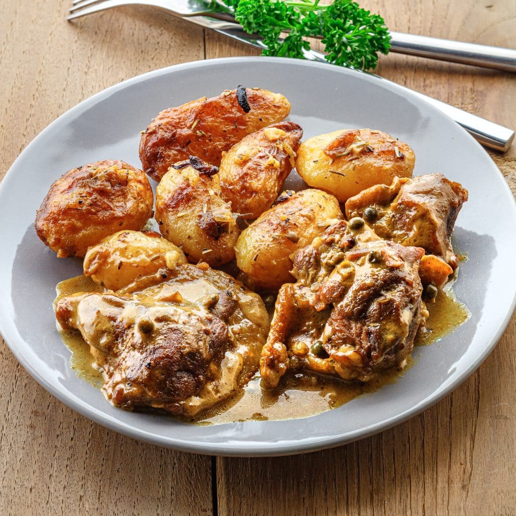 Canard, sauce poivre et pommes de terre